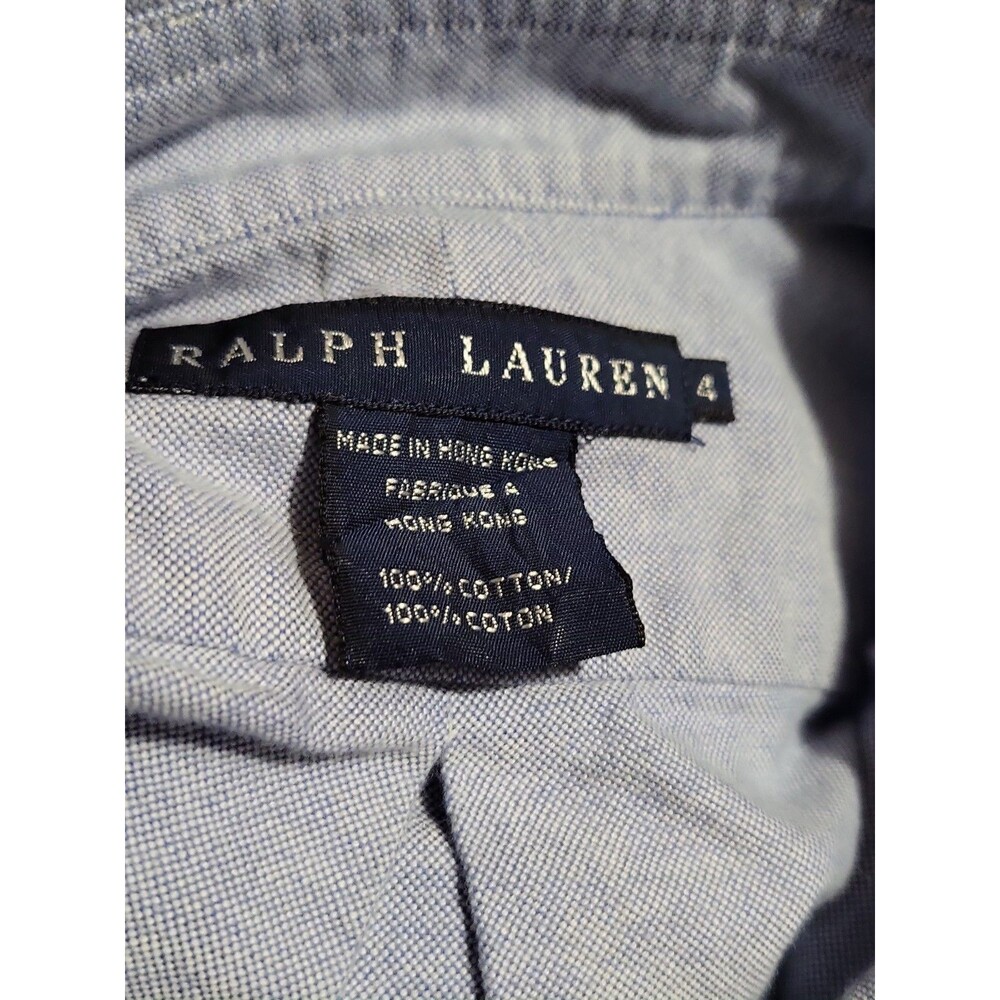 (#L3) Ralph Lauren Long Sleeve Button Down Size Women's 4 Blue - Picture 8 of 8